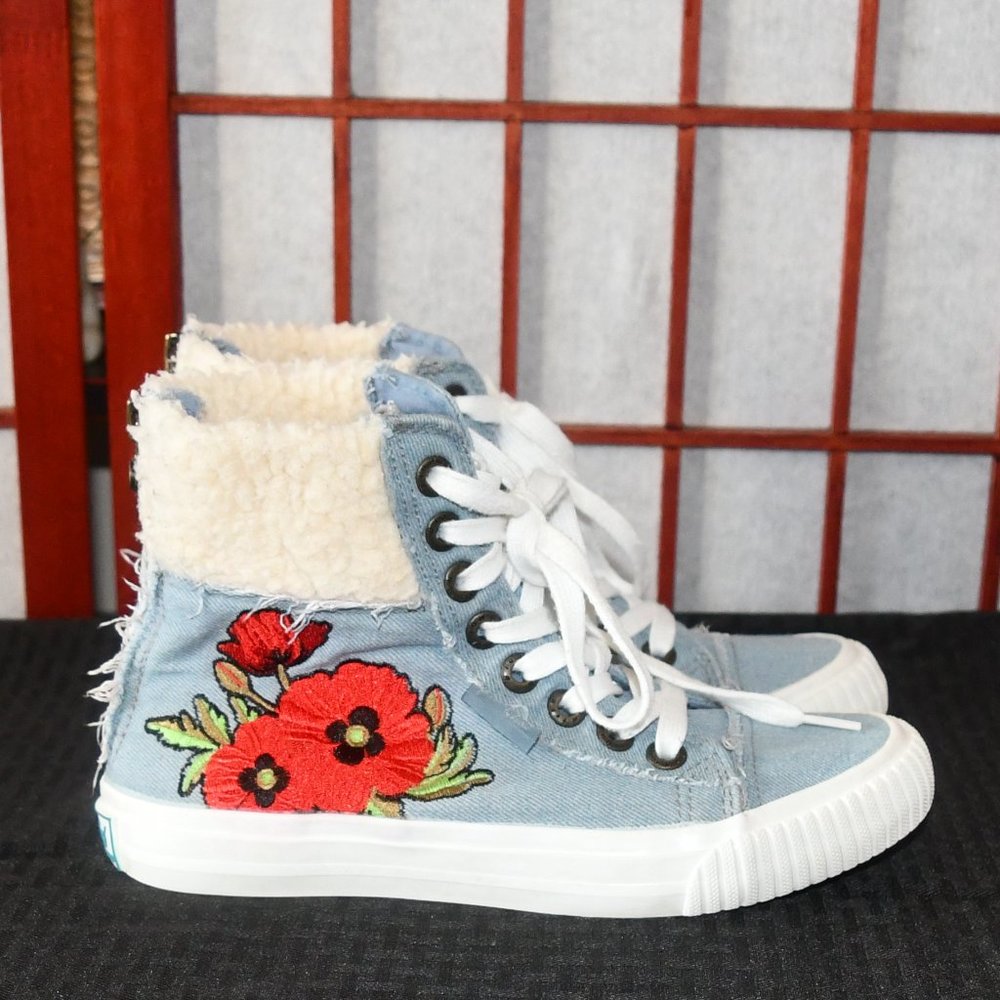 Blowfish Denim Embroidered Lace-up High Top